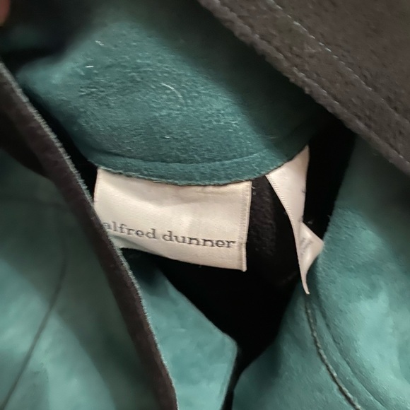 Vintage ‘90s Embroidered Dark Green Suede Collared Zip Up Jacket Size 14 Women’s - Picture 5 of 9
